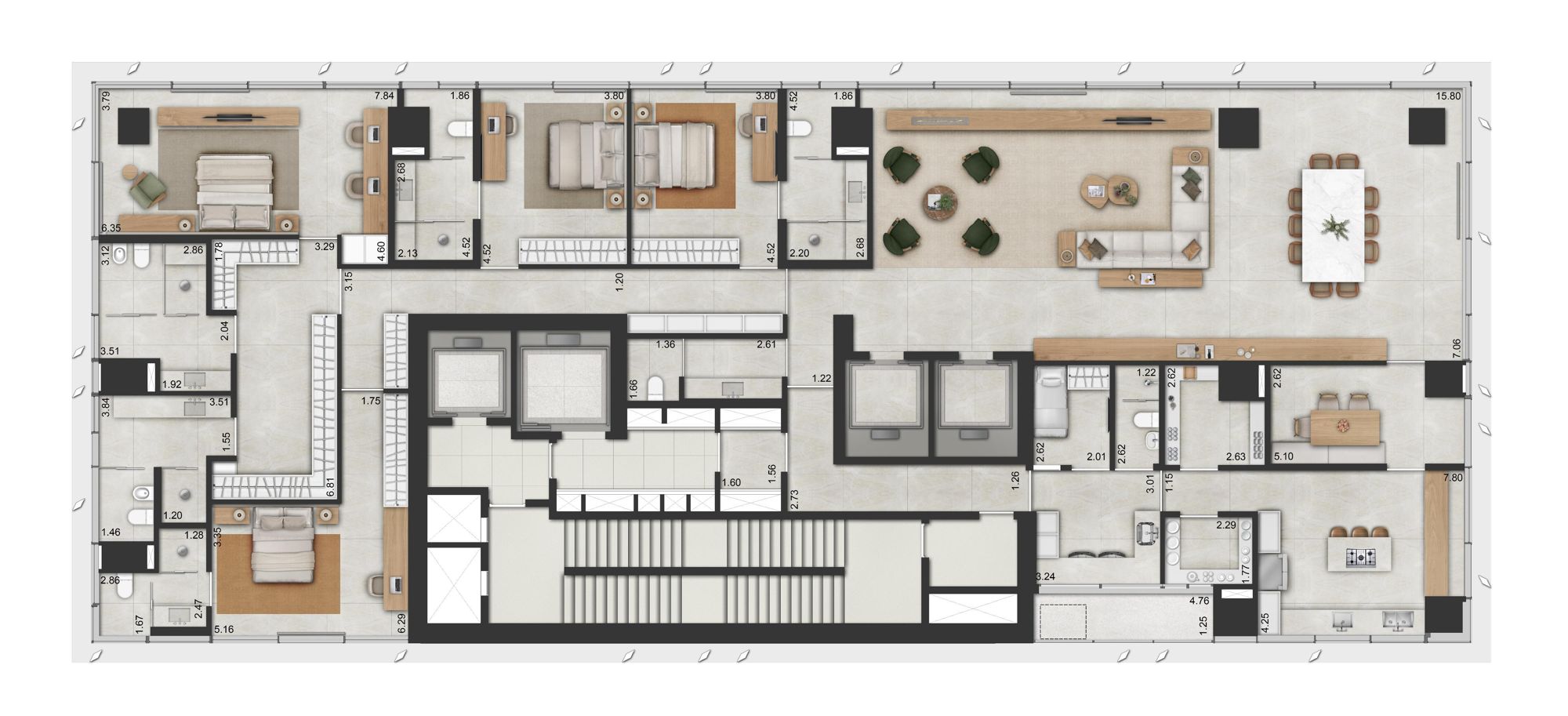Planta 440 m² · 4 dorms