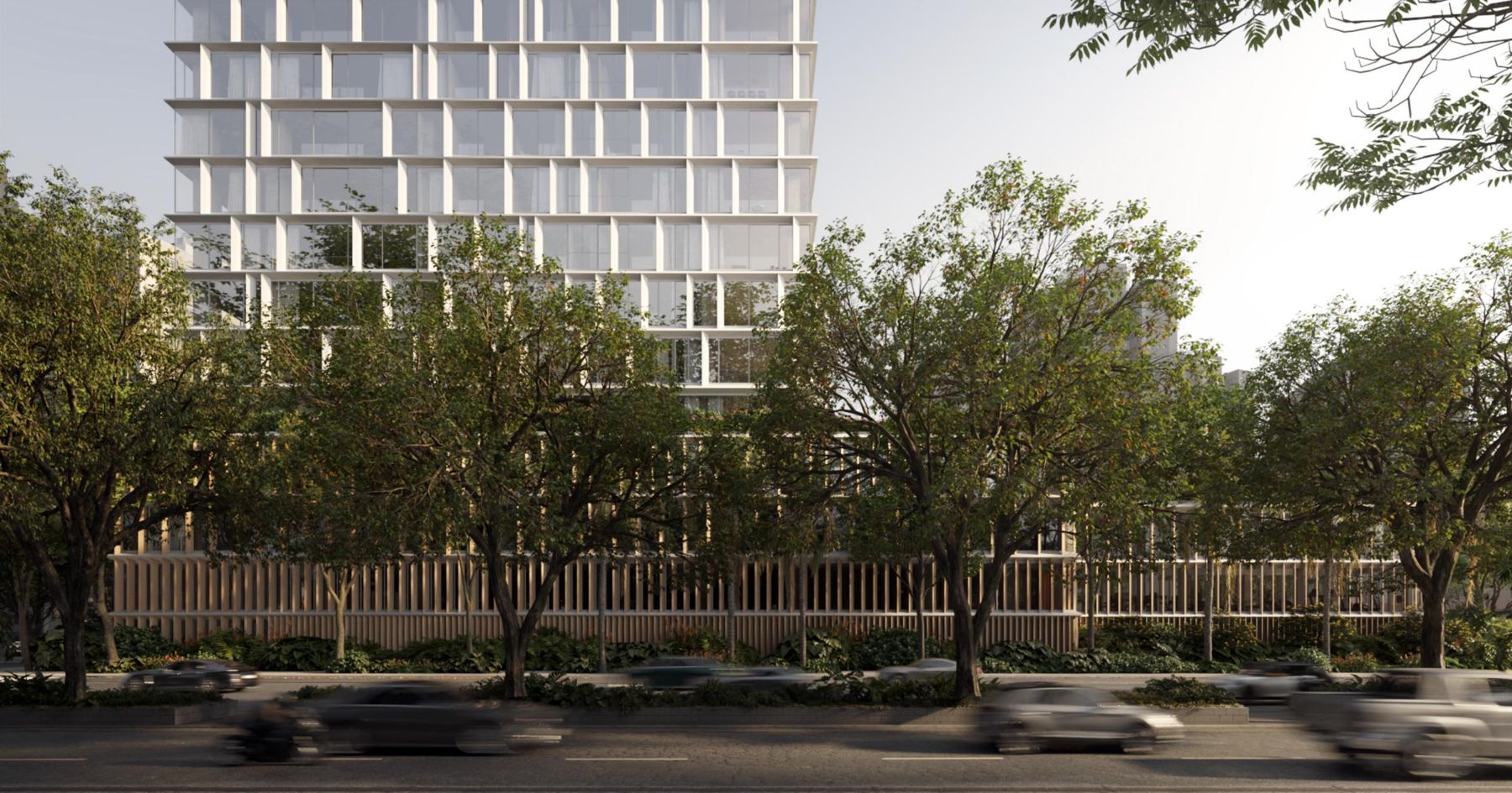 Fachada do Arbórea Vista Jardim Europa na Av. Nove de Julho